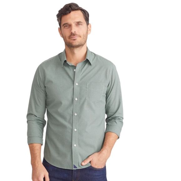 NWT UNTUCKit Wrinkle-Free Marcasin Shirt in Green Gingham Size Small - Picture 1 of 6